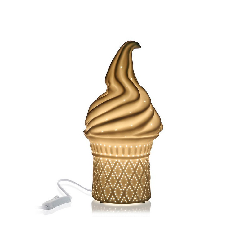 Lampe de bureau Versa Ice Cream 25W Porcelaine (13,7 x 27 x 13,7 cm)