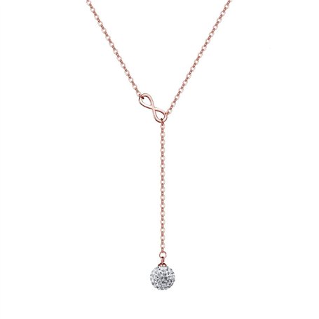Philip Jones Collier Infini Plaqué Or Rose Créé avec des Cristaux Zircondia®