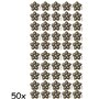 Lot de 50 clous décoratifs Fuxxer - En laiton vieilli - Aspect ancien - Fleurs - Dimensions : 23 x 23 mm
