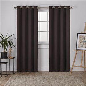 HOMEROKK Lot de 2 Rideaux Occultants 100% Polyester (Noir