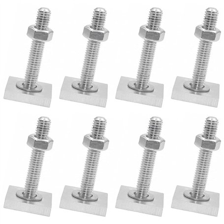 Pamtns Boulon Inox 8 Pièces Vis M6 T-Slot Rainure T Vis Pince à Rainure Attache Outils Boulons Vis Adaptateur T-Track Coffre de