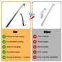 Sinwind Chausse-pied métal long, 2 pièces 42cm&16cm Acier Inoxydable Métal Shoe Horn Pieds - Convient pour toutes les tailles de