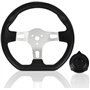Volant de kart de 27 cm – 3 rayons à dégagement rapide – Volant intérieur avec trous pour Go Kart Beach Kart – Universel (27 cm