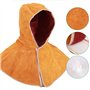 Cagoule de soudage en cuir, châle respirant en cuir de vache, capuchons protection avec drapé sur le cou et les épaules, isolati