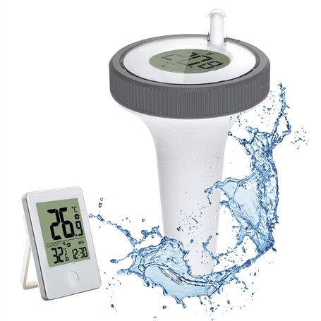 ThermomèTre Piscine Flottant Sans Fil Radio ThermomèTre De TempéRature D'Eau Lcd Avec RéCepteur NuméRique Thermometre Piscine Di