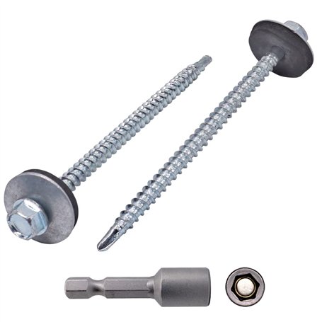 Marcopol - Lot de 80 vis autoforeuses DIN 7504-K en acier zingué 4