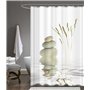 Ekershop Rideau de douche textile de qualité avec anneaux - Motif Wellness Stone - 120 x 200 cm