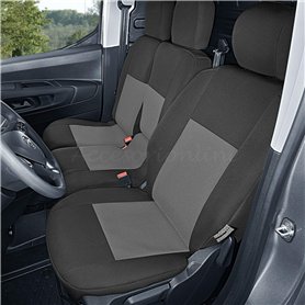 Accesorionline Housses de siège 3 places pour Partner / Berlingo / Proace City / Combo E (modèles Van à partir de 2019) 100 % su