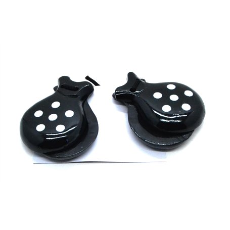 Castagnettes noires pour adultes. Castagnettes noires Castagnettes espagnoles Couleur à pois Couleurs traditionnelles espagnoles