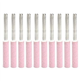 LEXIANG 10 pièces aiguiseur de tronçonneuse Pierres de meulage 4.8mm 3/16 Outil d'affûtage Pierres bavure scie à chaîne Outil de