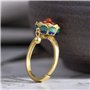 GUMEI Bouddhisme Lotus Bague rotative Bouddhiste tibétain Roue de prière Om Mantra Bague