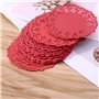 SUCHUANGUANG coloré Dentelle Papier Tapis sous-Verres napperons événements de Mariage Table de fête Cadeau Papier napperon Rouge