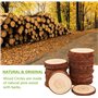Liuer Tranches de Bois Naturel 60PCS Rondin Rondelle Rond en Bois Craft Wood kit Inachevé pour Les Arts l'artisanat Décorations 