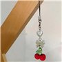 Kobeleen Breloque de téléphone en Forme de Cerise fabriquée à la Main, Pendentif de téléphone Mignon, chaîne de téléphone en For
