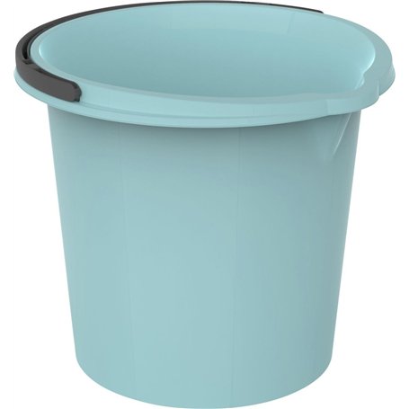 Rotho Seau Vario - 10 l - Bleu - Seau de nettoyage carré en plastique