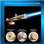 Kadimendium Chalumeau de Cuisine en Laiton Portable Professionnel Torche de Cuisson au Gaz Butane Torche Culinaire Soudage BBQ F