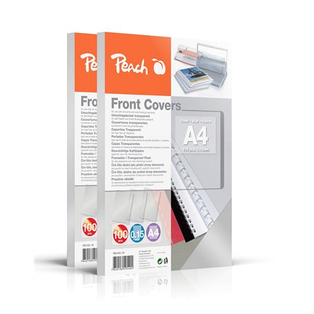 Peach PB100-19 Lot de 200 feuilles de couverture DIN A4 Transparent 0