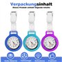 HOSPAOP Lot de 3 montres d'infirmière avec clip - Mouvement à quartz analogique - Montre à gousset - En silicone - Pour homme et