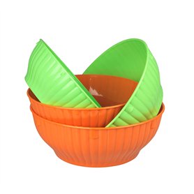 Set 4 bols à salade en plastique. Terrines 100% made in Italy. Parfait pour la cuisine et le camping. Saladier.