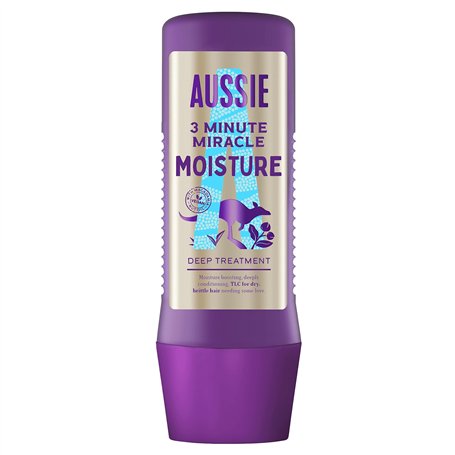 Aussie 3 Minute Miracle Moisture Soin Intensif Végan Pour Cheveux Secs Et Abîmés À l’Huile De Noix De Macadamia Australienne