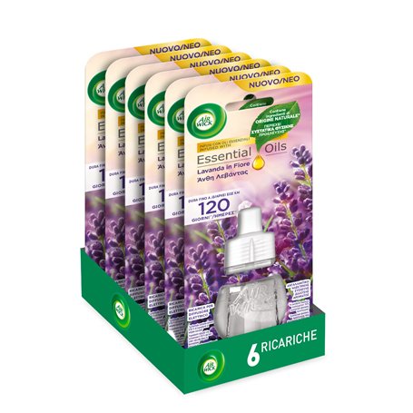 Air Wick Lot de 6 recharges pour diffuseur d'huiles essentielles électriques Parfum lavande