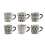 H&h set 6 tazze caff vhera in stoneware cc 90