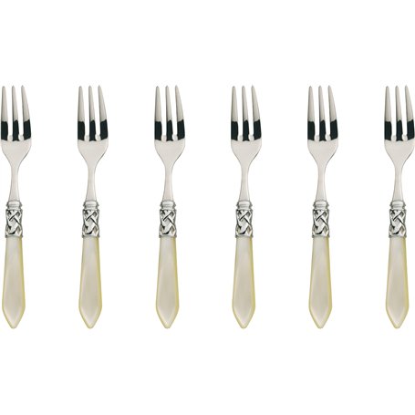 BUGATTI ALCAM-N4217 Aladdin Ménagère de 6 Pièces Fourchette à Gâteau Acier/ABS Ivoire 21 x 18 x 3 cm