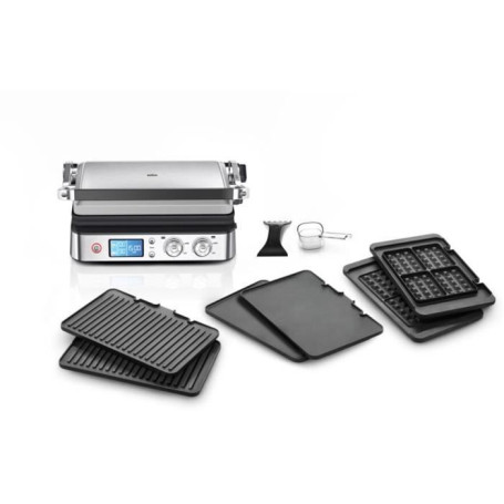 Grill multifonctions - BRAUN - Multi Pro 9 - 2000 W - 3 positions de chauffe - Noir / Acier