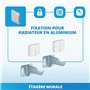 Support mural pour radiateurs en aluminium avec une capacité de charge jusqu'à 100 kg. Couvercles inclus - 2 pièces.