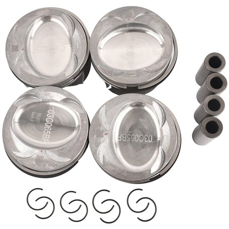 Flynsu 4x Piston de moteur 03C107065CK 03C107065BF Remplacement pour Sk0da V W 1.4 TS1 CAVA CAVB BLG BMY MG avec segments de pis