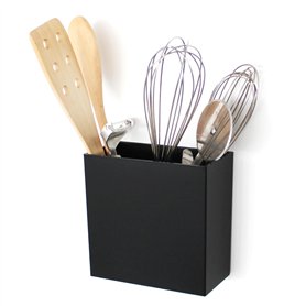 KalaMitica - Boîte magnétique "Uranos", porte-louches et porte-objets pour tableau magnétique - Design moderne, noir laqué avec  KalaMitica - Boîte magnétique "Uranos"