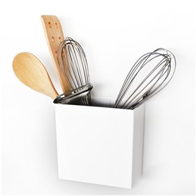 KalaMitica - Boîte magnétique "Uranos", porte-louches et porte-objets pour tableau magnétique - Design moderne, blanc laqué avec KalaMitica - Boîte magnétique "Uranos"