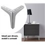 IPEA 4 Pieds de Meuble et Canapé modèle Meta - Lot de 4 Pieds en Métal - Pieds au Élégante Design pour Fauteuils et Armoires - C