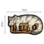BIANCHERIAWEB Paillasson d'entrée extérieur antidérapant coco animal chat Hello