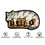 BIANCHERIAWEB Paillasson d'entrée extérieur antidérapant coco animal chat Hello