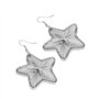 Vlnet Vestopazzo Boucles d'oreilles étoiles micro-plaquées argent Diamètre env. 5 cm Fermoir à crochet certifié nickel Fait main