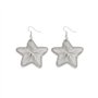 Vlnet Vestopazzo Boucles d'oreilles étoiles micro-plaquées argent Diamètre env. 5 cm Fermoir à crochet certifié nickel Fait main