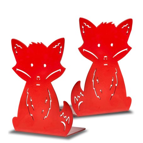 IPEA Serre Livres pour Enfants – Fabriqué en Italie – 2 pièces – Design Renard – Ferme Livres décoratifs en métal pour Chambre