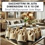 IPEA Petits Sacs en Jute Naturelle avec Cordon Blanc - Dimensions 15 x 10 cm - 20 Pièces - Aacs en Jute Véritable pour Bonbonniè