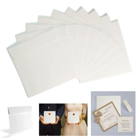 Powersell srls Lot de 25 enveloppes carrées luxe 16 x cm 120 g/m² Couleur ivoire