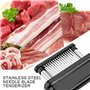 Attendrisseur à Viande Manuel, 48 Lames Maillets à Viande en Acier Inoxydable Pointue en Acier Inoxydable pour Boeuf de Porc Ste