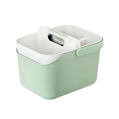 Vigar - Set Caddy et seau de nettoyage - Deux en un - 31 x 24 x 23 cm - Modèle Zeroline - Seau léger de 8 L - avec récipient à 3