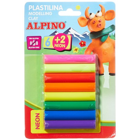 Alpino DP000051 Lot de 8 rouleaux de pâte à modeler