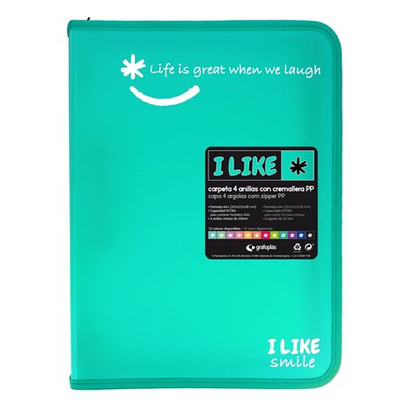 Grafoplás 4800936. Classeur à anneaux avec fermeture éclair