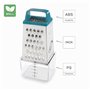 Lacor - 61363 - Râpe de cuisine avec récipient KEEP, acier inoxydable, comprend le récipient alimentaire 250ml, 4 côtés de coupe