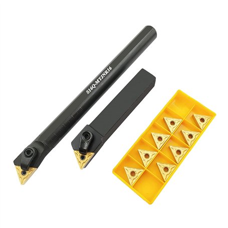 Porte-outils de tournage en carbure indexable MTJNR1616H16 + tour métallique avec barre d'alésage interne S16Q-MTJNR16 + inserts