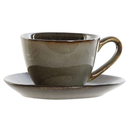 DKD Home Decor Tasse avec Assiette de la Marque (2 pièces) (S3026022)