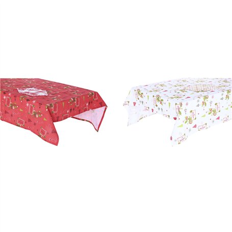 Service de linge de table DKD Home Decor Blanc Rouge Vert Beige (5 Pièces) (2 Unités)