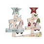 Sapin de Noël DKD Home Decor Rouge Rose Bois 17,5 x 5 x 38 cm (2 Unités)