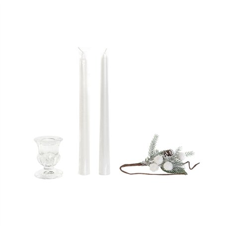 Chandelles DKD Home Decor Blanc Noël 21 x 10 x 5 cm 2 x 2 x 20 cm (4 Pièces)